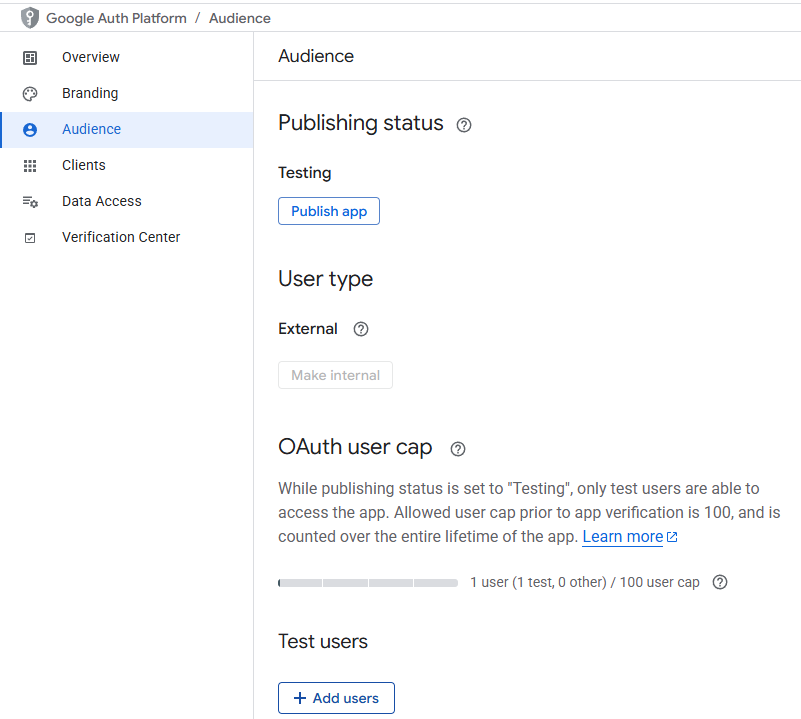 add test user
