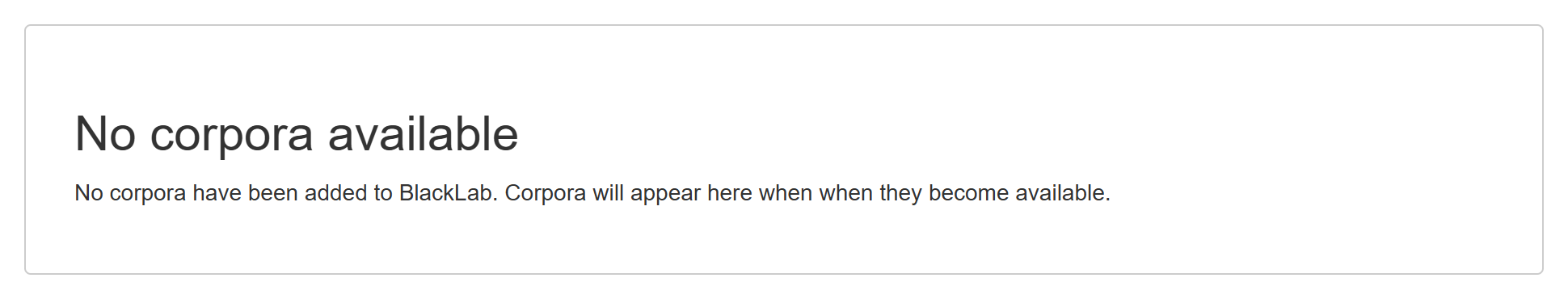 No corpora available